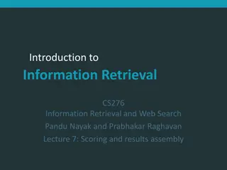 Introduction to Information Retrieval: Scoring and Ranking Techniques