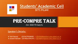 Effective Tips for Pre-Compre Talk and Exam Preparation at BITS Pilani
