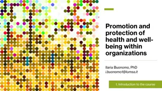 Health and Well-Being Promotion in Organizations