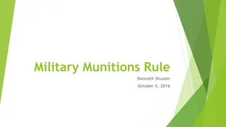 Military Munitions Rule History and Regulations Overview