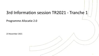 Information Session TR2021 Tranche 1 Programme - Qualification and Transition Updates