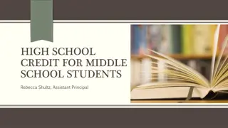 High School Credit Opportunities for Middle School Students