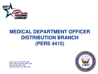 Navy Medical Department Officer Distribution Branch Overview
