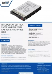 HPE P00441-001 MSA  2.4TB 10kRPM 2.5in SAS-12G Enterprise HDD