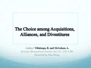 Strategic Management Choices: Acquisitions, Alliances, and Divestitures