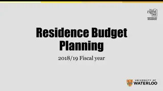 Waterloo Residences Budget Planning Overview 2018/19 Fiscal Year
