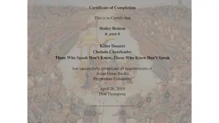Unique Certificate of Completion for Asian Great Books at Pepperdine University