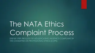 Adjudicating an Ethics Complaint: NATA Committee on Professional Ethics Process