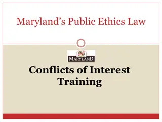 Maryland's Public Ethics Law and Conflicts of Interest