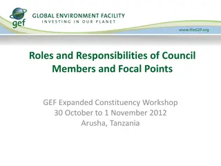 Council Members and Focal Points Roles & Responsibilities in GEF Workshop