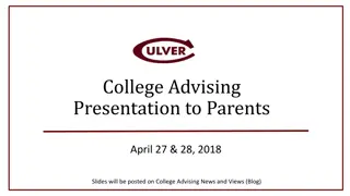 Culver Academies College Advising Presentation for Parents 2018