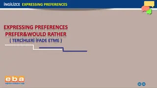 Expressing Preferences with Prefer and Would Rather