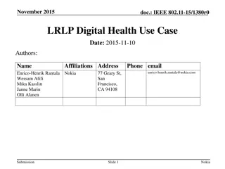 Digital Health Use Cases for IEEE 802.11-15/1380r0 LRLP in November 2015