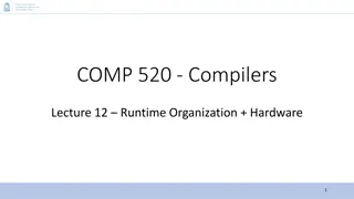 Assembly, Hardware, and CPU in COMP-520: Compilers Lecture Overview