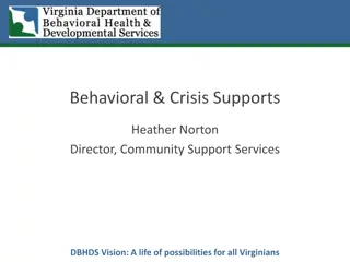 Support Services for Behavioral Crisis and Comprehensive Plans in Virginia