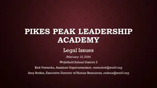 Legal Issues in Education: Pikes Peak Leadership Academy Session Topics