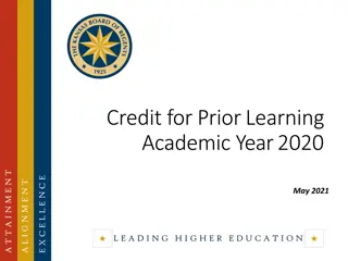 Credit for Prior Learning in Higher Education