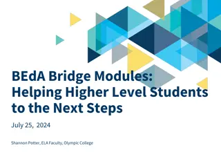 Developing High-Level Skills: BEdA Bridge Modules Overview
