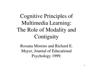 Principles of Multimedia Learning: Modality and Contiguity