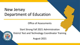 New Jersey Department of Education Fall 2021 Assessment Training