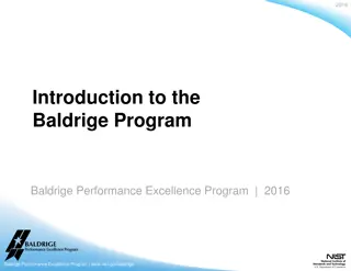 The Baldrige Performance Excellence Program
