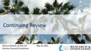 IRB Continuing Review Process for Research Studies