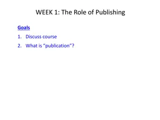 Role of Publishing in Research and Academia