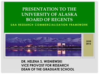 UAA Research Commercialization Framework for Innovation and Economic Development