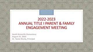 Title I Program in Schools - Parent & Family Engagement Meeting