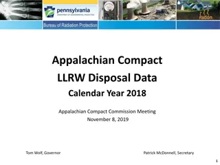 LLRW Disposal Data Calendar and Volume Summary for Appalachian Compact 2018