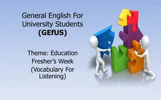 Vocabulary Building for University Students: Freshers Week