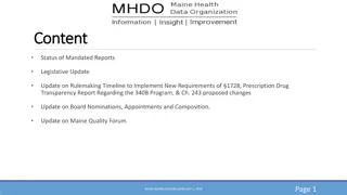Legislative Updates on Mandated Reports and Prescription Drug Transparency in Maine
