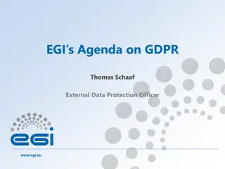 EGI Data Protection Agenda: GDPR Requirements & Implementation
