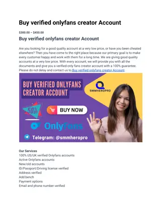 Why do people USA want to Buy Verified OnlyFans Creator Account