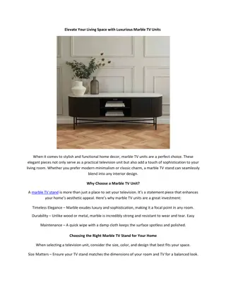 Stylish and Durable: The Appeal of Marble TV Stands