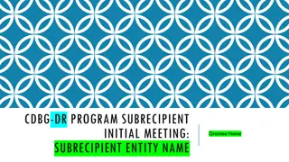 CDBG-DR Program Subrecipients and Requirements