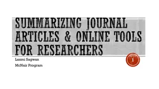 Effective Techniques for Summarizing Journal Articles and Online Tools