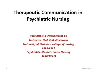 Therapeutic Communication in Psychiatric Nursing - Building Relationships for Mental Health