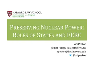Preserving Nuclear Power: Roles of States and FERC in Electricity Regulation