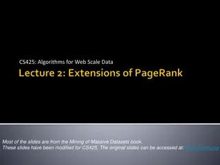 Algorithms for Web Scale Data: Optimizing Page Popularity and User Interests
