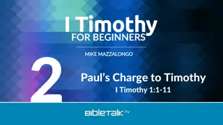 Paul's Charge to Timothy in 1 Timothy 1:1-11