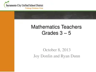 Professional Learning for Mathematics Teachers Grades 3-5: CCSSM Focus