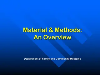 Research Methods Overview in Family and Community Medicine