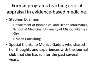 Teaching Critical Appraisal in Evidence-Based Medicine