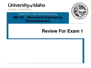 Mechanical Engineering Thermodynamics Exam Review