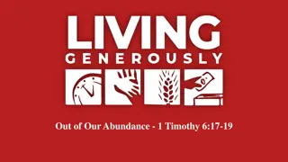 Abundant Life, Generosity, and Eternal Blessings