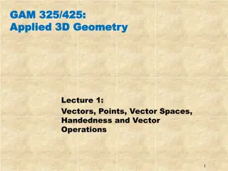 Geometric Vectors and Vector Operations in 3D Geometry