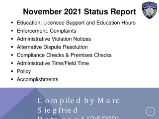 November 2021 Education and Enforcement Summary Report