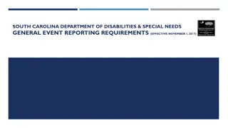 South Carolina Department of Disabilities Special Event Reporting Requirements