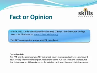 Differentiating Fact from Opinion in Reading Material